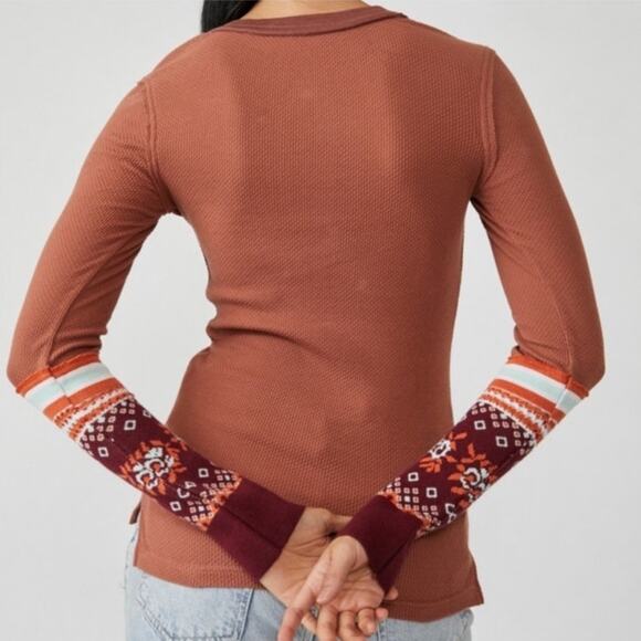 Free People Autumn Combo Mikah Layering Cuff Top Sz S NWT - Picture 11 of 13